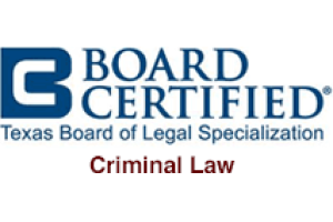Board Certified / Texas Board of Legal Specialization / Criminal Law - Badge